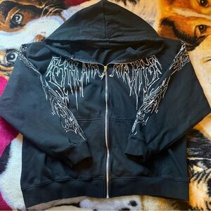 Breathedivinity Black Hoodie with White Graphic Design